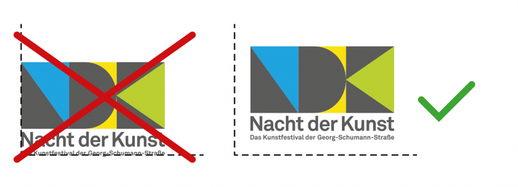 Logo-Positionierung mit ausreichend Raum/nicht direkt am Seitenrand